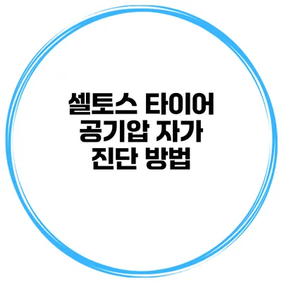 셀토스 타이어 공기압 자가 진단 방법