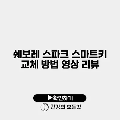 쉐보레 스파크 스마트키 교체 방법 영상 리뷰