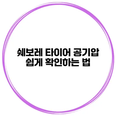 쉐보레 타이어 공기압 쉽게 확인하는 법