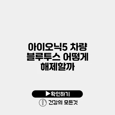 아이오닉5 차량 블루투스 어떻게 해제할까?
