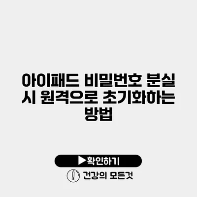 아이패드 비밀번호 분실 시 원격으로 초기화하는 방법