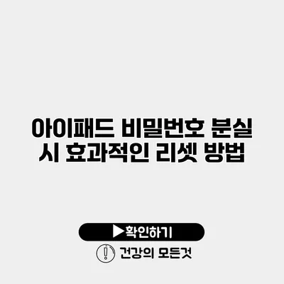 아이패드 비밀번호 분실 시 효과적인 리셋 방법