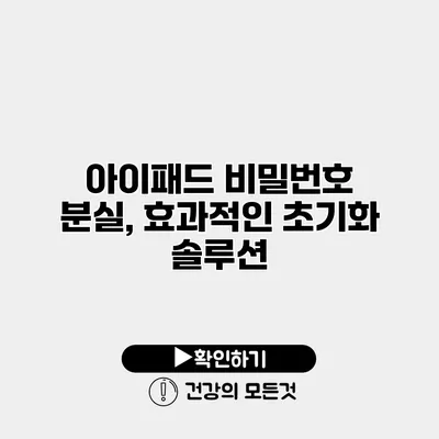 아이패드 비밀번호 분실, 효과적인 초기화 솔루션