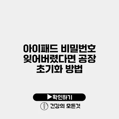 아이패드 비밀번호 잊어버렸다면? 공장 초기화 방법