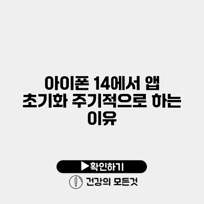 아이폰 14에서 앱 초기화 주기적으로 하는 이유
