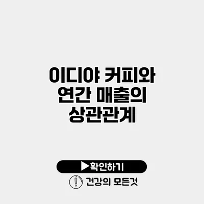 이디야 커피와 연간 매출의 상관관계