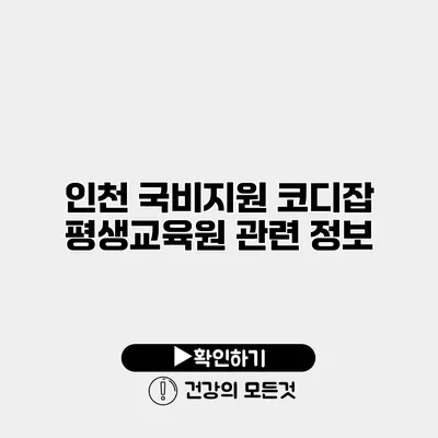 인천 국비지원 코디잡 평생교육원 관련 정보