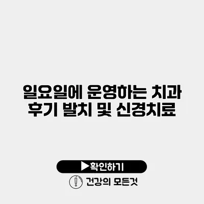 일요일에 운영하는 치과 후기 발치 및 신경치료