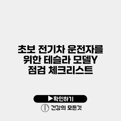 초보 전기차 운전자를 위한 테슬라 모델Y 점검 체크리스트