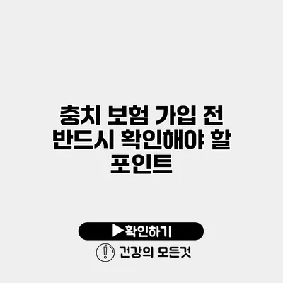 충치 보험 가입 전 반드시 확인해야 할 포인트