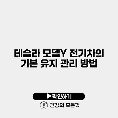 테슬라 모델Y 전기차의 기본 유지 관리 방법
