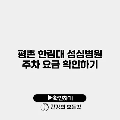 평촌 한림대 성심병원 주차 요금 확인하기
