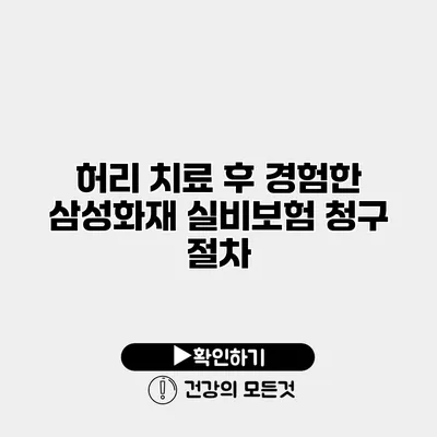 허리 치료 후 경험한 삼성화재 실비보험 청구 절차