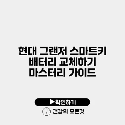 현대 그랜저 스마트키 배터리 교체하기 마스터리 가이드