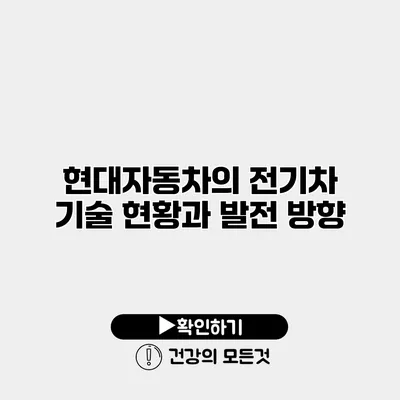현대자동차의 전기차 기술 현황과 발전 방향
